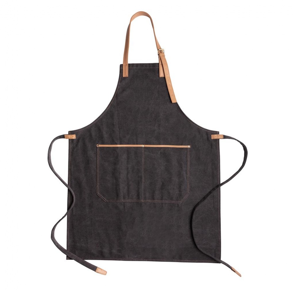 Logo trade business gifts image of: Deluxe canvas chef apron, black