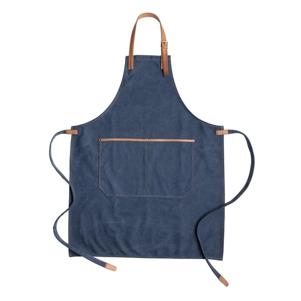 Logotrade promotional product picture of: Deluxe canvas chef apron, blue