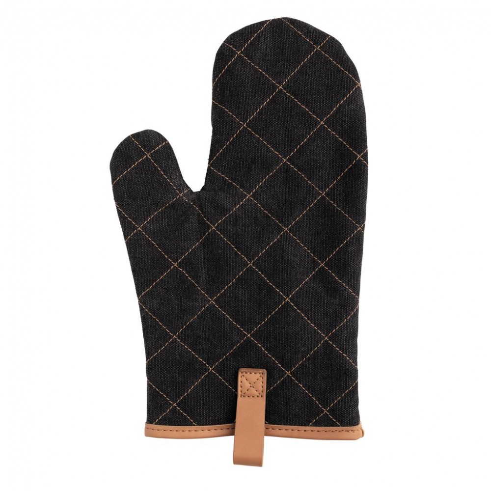 Logo trade promotional gifts picture of: Deluxe canvas oven mitt, black