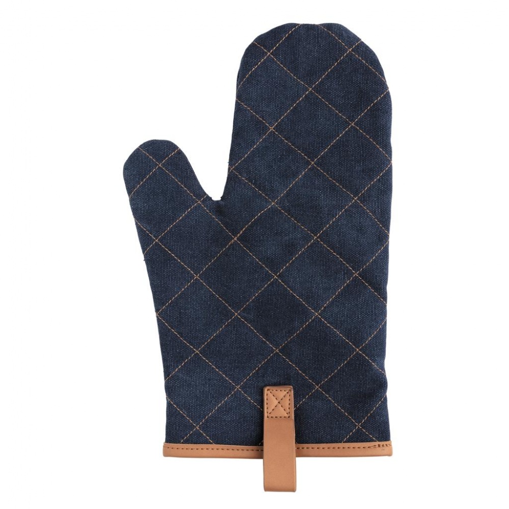 Logo trade promotional gifts picture of: Deluxe canvas oven mitt, blue