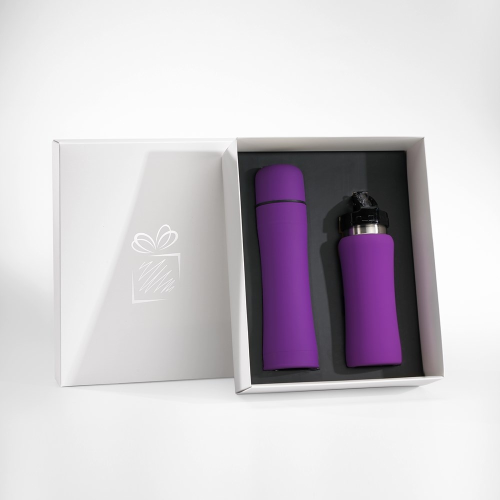 Logotrade promotional giveaways photo of: WATER BOTTLE & THERMOS SET, Lilac