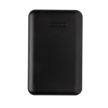 Logo trade promotional items picture of: 5.000 mAh wireless charging pocket powerbank, black