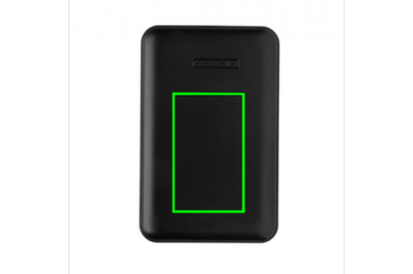 Logo trade promotional merchandise image of: 5.000 mAh wireless charging pocket powerbank, black