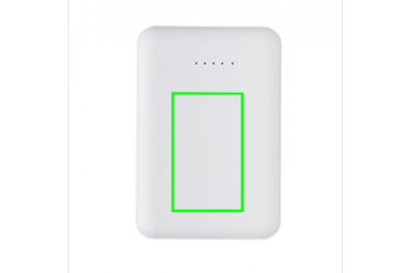 Logotrade promotional merchandise picture of: 5.000 mAh wireless charging pocket powerbank, white