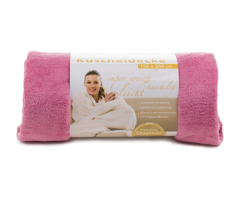 Logotrade promotional giveaway picture of: Fleece Blanket Panderoll, 150 x 200 cm, pink