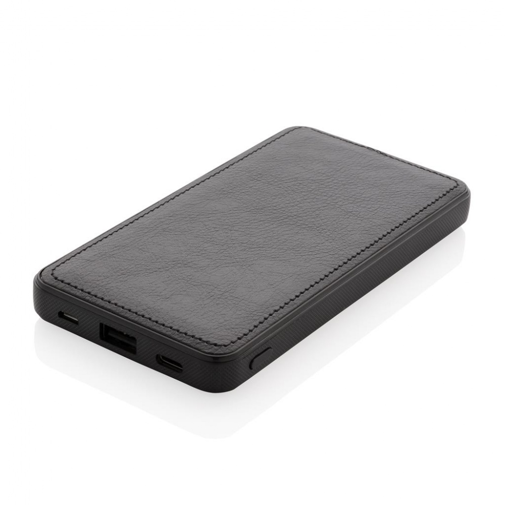 Logo trade promotional gifts picture of: Tusca 10.000 mAh PU powerbank, black