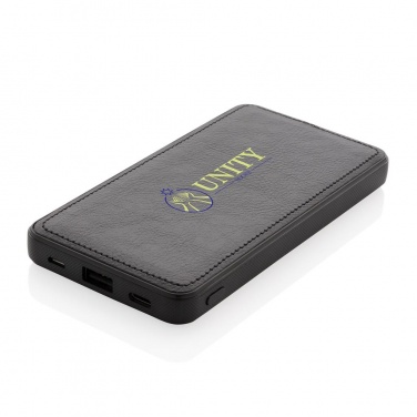 Logotrade promotional merchandise image of: Tusca 10.000 mAh PU powerbank, black