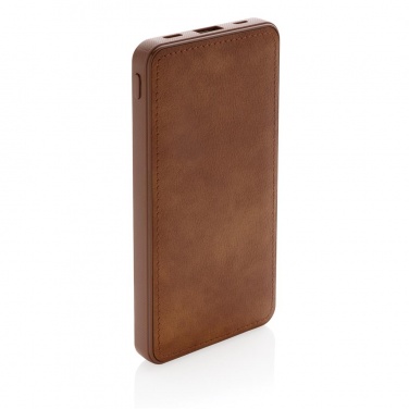 Logotrade promotional gift picture of: Tusca 10.000 mAh PU powerbank, brown