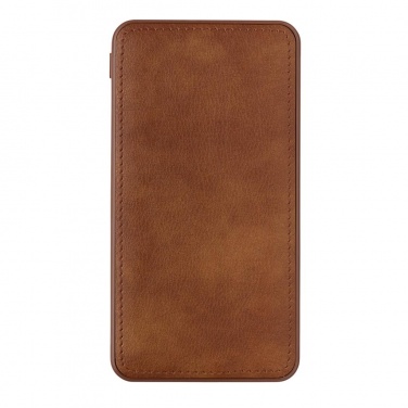 Logotrade advertising products photo of: Tusca 10.000 mAh PU powerbank, brown