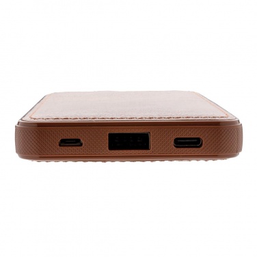 Logo trade promotional item photo of: Tusca 10.000 mAh PU powerbank, brown