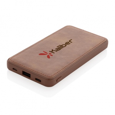 Logotrade business gift image of: Tusca 10.000 mAh PU powerbank, brown