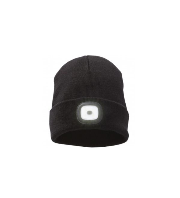 Logo trade business gifts image of: Mighty LED knit beanie, black color