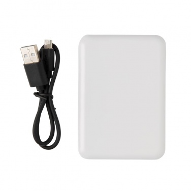 Logo trade business gifts image of: Pocket Powerbank, 5.000 mAh, white