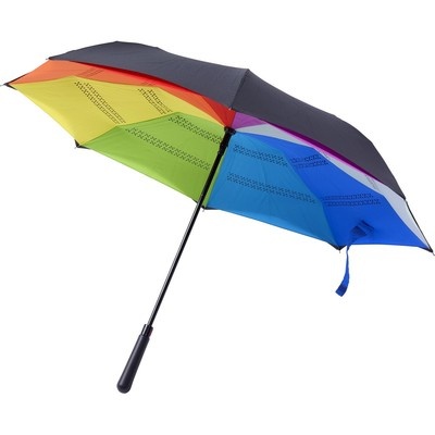 Logo trade promotional item photo of: Colourful reversible automatic umbrella, multicolor