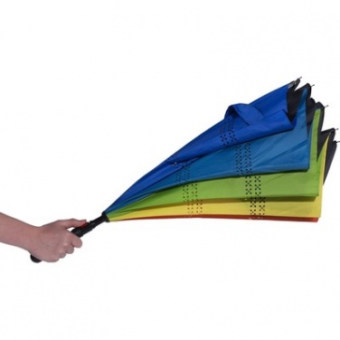 Logotrade promotional item picture of: Colourful reversible automatic umbrella, multicolor