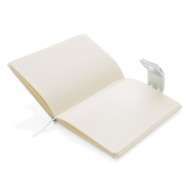 Logo trade business gift photo of: A5 Notebook & LED bookmark, white