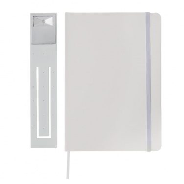 Logo trade promotional gift photo of: A5 Notebook & LED bookmark, white