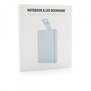 Logo trade promotional products image of: A5 Notebook & LED bookmark, white