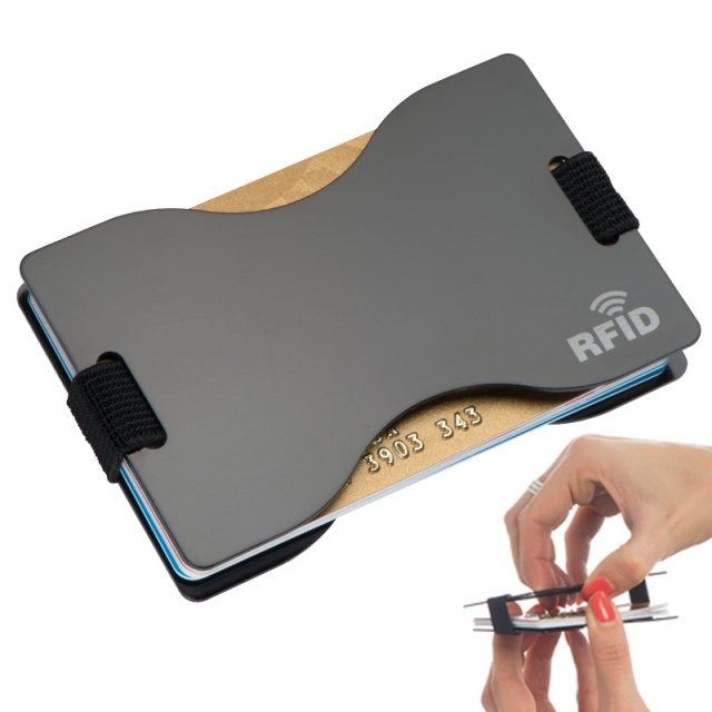 Logo trade corporate gifts image of: RFID card holder GLADSTONE  color black