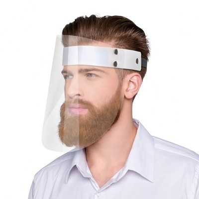 Logo trade business gifts image of: Face shield, transparent/white