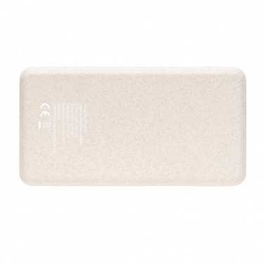 Logo trade advertising products picture of: Cork and Wheat 8.000 mAh 5W wireless powerbank, brown