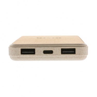 Logotrade advertising products photo of: Cork and Wheat 8.000 mAh 5W wireless powerbank, brown