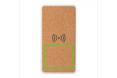 Logo trade promotional giveaway photo of: Cork and Wheat 8.000 mAh 5W wireless powerbank, brown