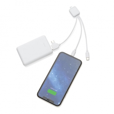 Logo trade promotional merchandise picture of: 5.000 mAh antimicrobial powerbank, white