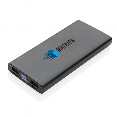 Logo trade promotional product photo of: Aluminum 18W 10.000 mAh PD Powerbank, black