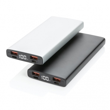 Logo trade advertising products image of: Aluminum 18W 10.000 mAh PD Powerbank, black