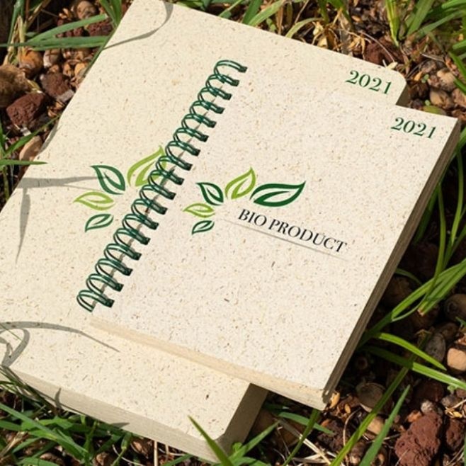 Logotrade promotional gift image of: Erba notebook made of grass, beige