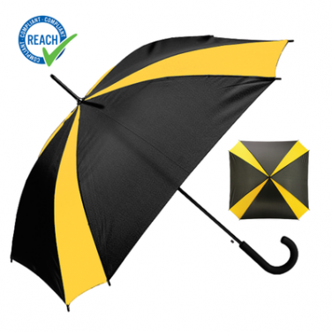 Logo trade promotional merchandise image of: Yellow and black umbrella Saint Tropez