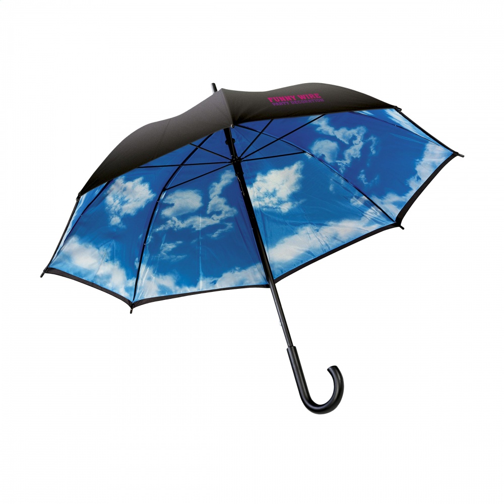 Logo trade promotional gifts image of: Umbrella  Image Cloudy Day, black