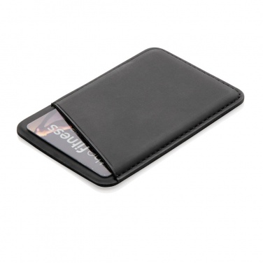 Logo trade business gifts image of: Magnetic phone card holder, black