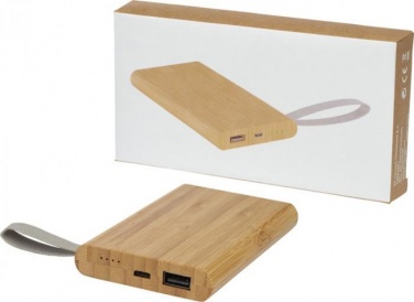 Logotrade business gifts photo of: Tulda 5000 mAh bamboo power bank, light brown