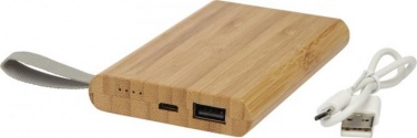 Logotrade corporate gifts photo of: Tulda 5000 mAh bamboo power bank, light brown