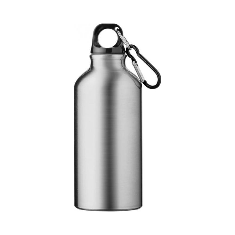 Logo trade promotional gifts image of: Oregon drinking bottle with carabiner, silver