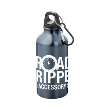 Logo trade promotional gifts picture of: #2 Oregon drinking bottle with carabiner, gun metal