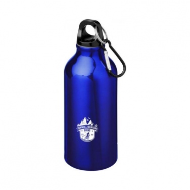 Logo trade promotional giveaways image of: Oregon drinking bottle with carabiner, blue