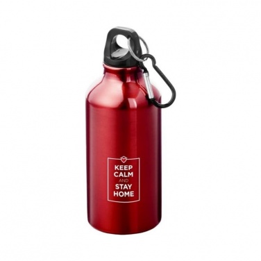 Logo trade promotional giveaway photo of: Oregon drinking bottle with carabiner, red