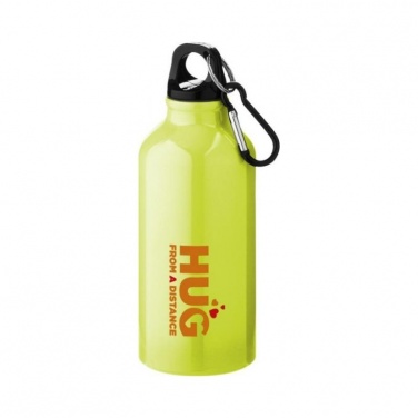 Logotrade corporate gift picture of: Oregon drinking bottle with carabiner, neon yellow