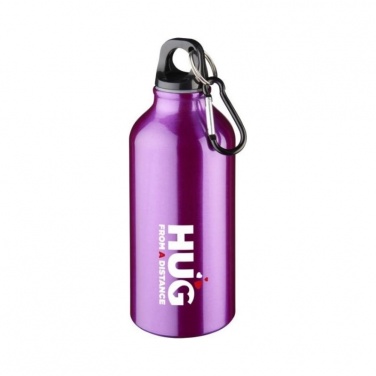 Logo trade promotional gifts image of: Oregon drinking bottle with carabiner, purple