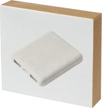 Logo trade promotional item photo of: Asama 5000 mAh wheat straw power bank, beige