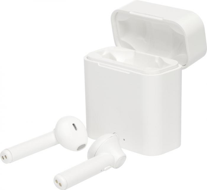 Logotrade promotional product image of: Volantis UVC True Wireless auto pair earbuds, white