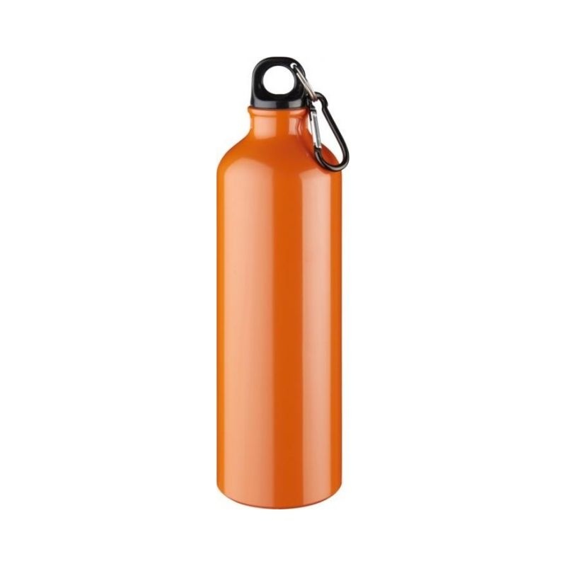 Logo trade promotional products image of: Pacific bottle with carabiner, orange