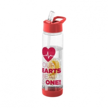 Tutti-frutti 740 ml Tritan™ infuser sport bottle, transparent, red with logo