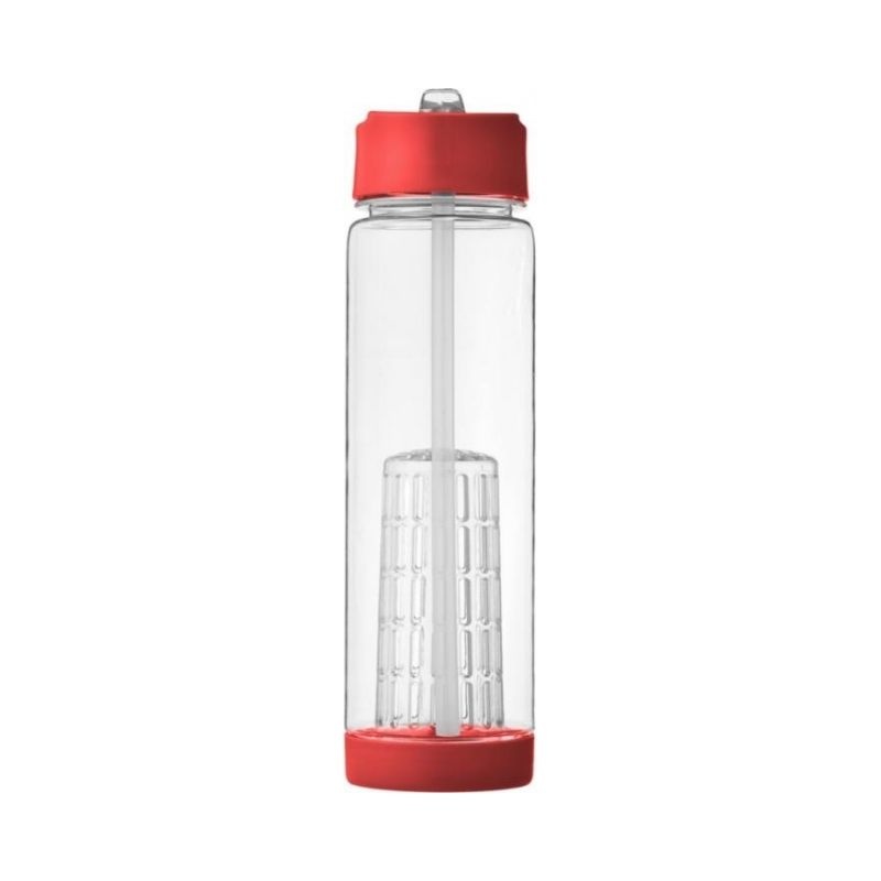 Logotrade promotional giveaway image of: Tutti frutti bottle with infuser, red