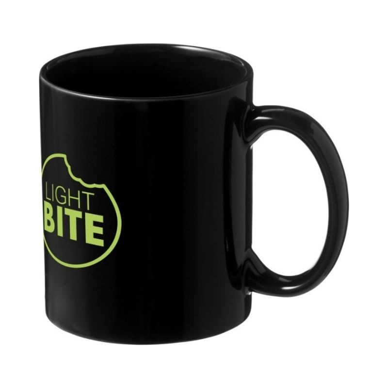 Santos 330 ml ceramic mug, black with logo