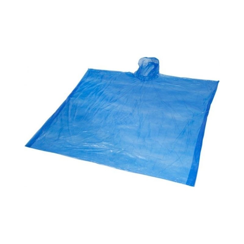 Logo trade corporate gift photo of: Ziva disposable rain poncho, blue