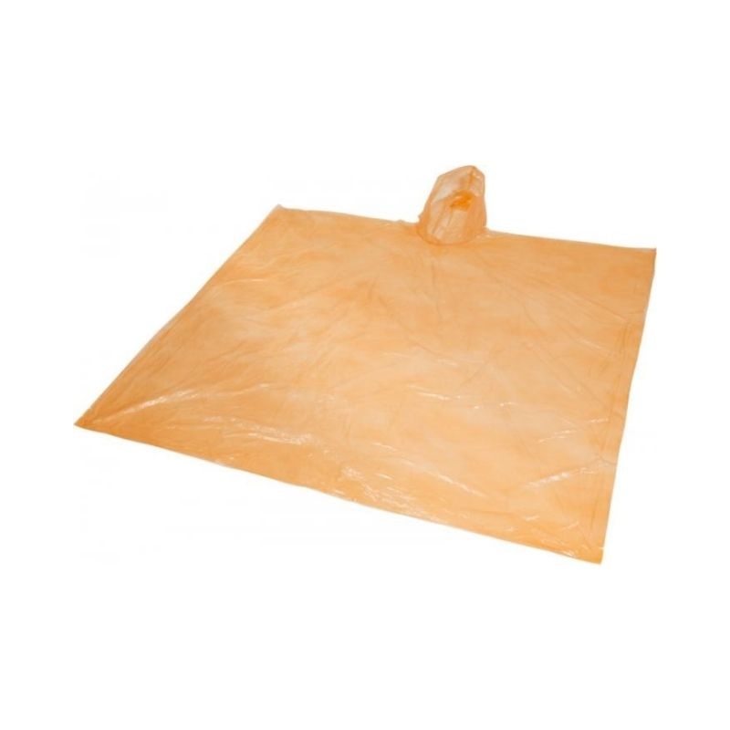 Logo trade corporate gift photo of: Ziva disposable rain poncho, orange